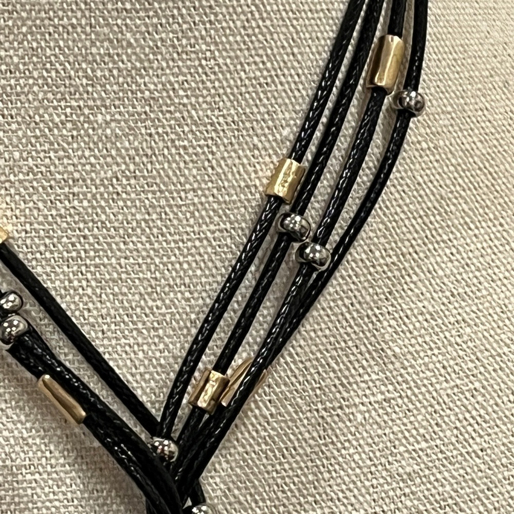 NWT Chico's Black and Gold Layered Necklace - Picture 4 of 5